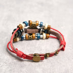 Fortune Jewel Tibetan Evil Eye Leather Adjustable Protection Bracelet
