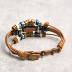 Fortune Jewel Tibetan Evil Eye Leather Adjustable Protection Bracelet