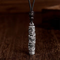 Fortune Jewel Copper Fu Character Dragon Pattern Balance Pendant Necklace