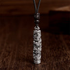 Fortune Jewel Copper Fu Character Dragon Pattern Balance Pendant Necklace