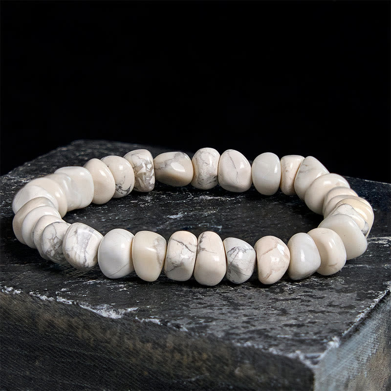 Fortune Jewel White Turquoise Irregular Blocks Courage Bracelet