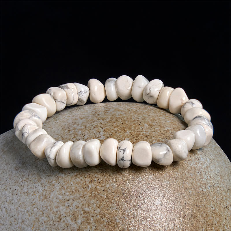 Fortune Jewel White Turquoise Irregular Blocks Courage Bracelet