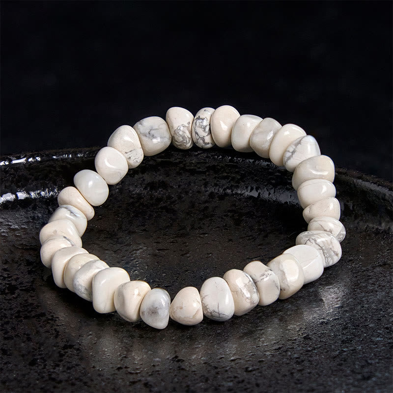 Fortune Jewel White Turquoise Irregular Blocks Courage Bracelet