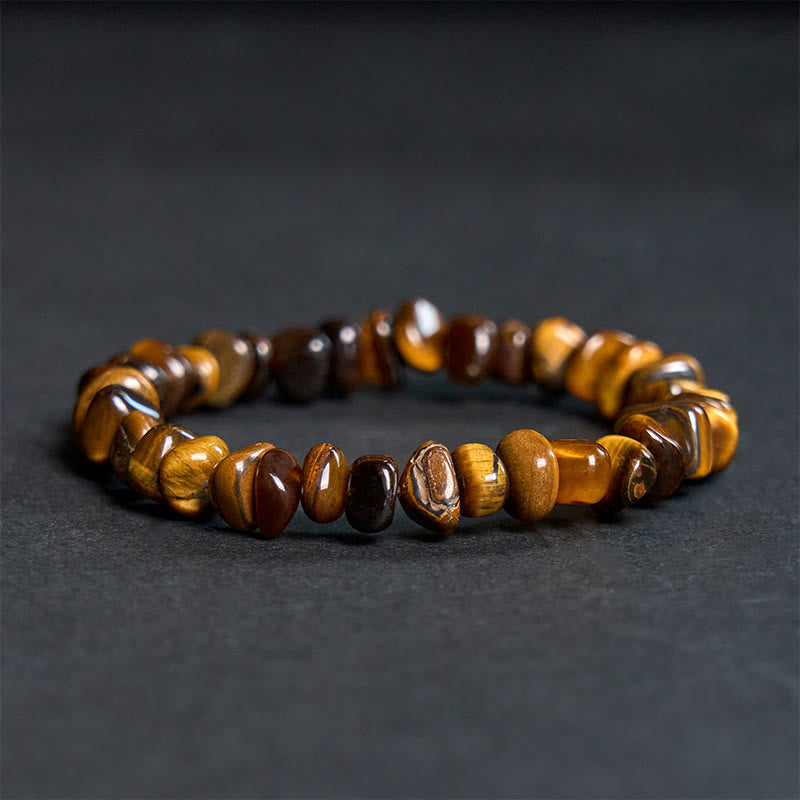Fortune Jewel Tiger Eye Irregular Blocks Courage Bracelet