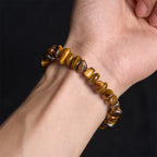 Fortune Jewel Tiger Eye Irregular Blocks Courage Bracelet