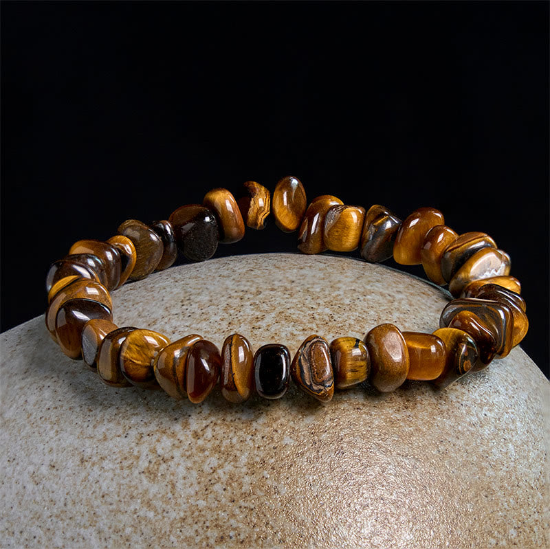 Fortune Jewel Tiger Eye Irregular Blocks Courage Bracelet