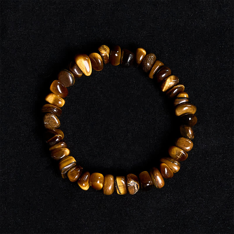 Fortune Jewel Tiger Eye Irregular Blocks Courage Bracelet