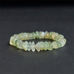 Fortune Jewel Natural Peridot Irregular Blocks Peace Bracelet
