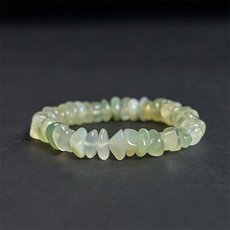 Fortune Jewel Natural Peridot Irregular Blocks Peace Bracelet