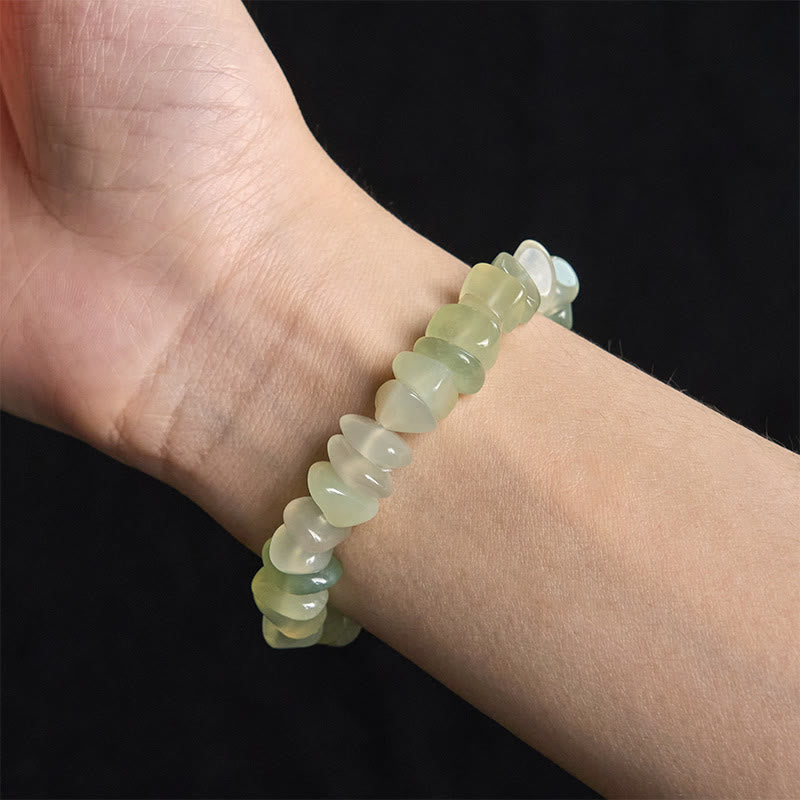 Fortune Jewel Natural Peridot Irregular Blocks Peace Bracelet