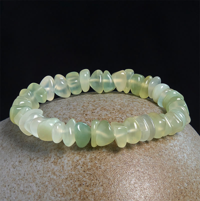 Fortune Jewel Natural Peridot Irregular Blocks Peace Bracelet