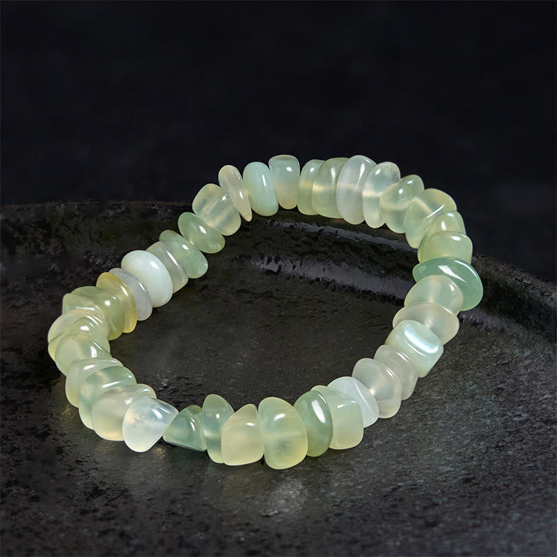 Fortune Jewel Natural Peridot Irregular Blocks Peace Bracelet