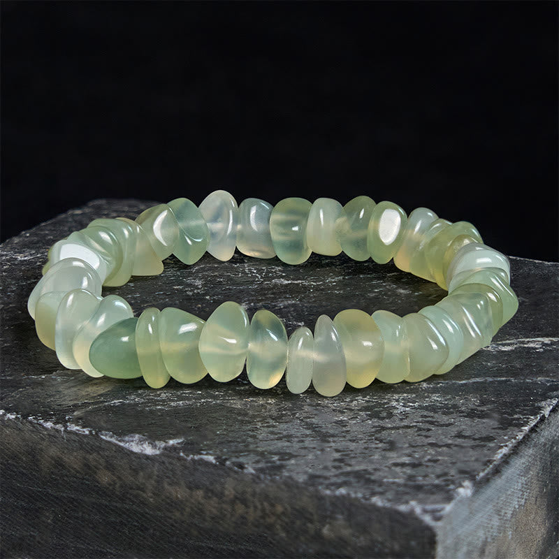 Fortune Jewel Natural Peridot Irregular Blocks Peace Bracelet
