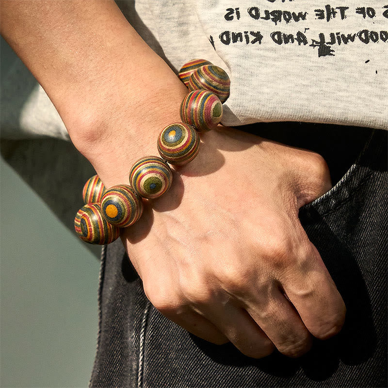 Fortune Jewel Colorful Rainbow Eucalyptus Balance Bracelet