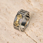 Fortune Jewel Vintage Prayer Wheel Om Mani Padme Hum Copper Adjustable Wealth Ring