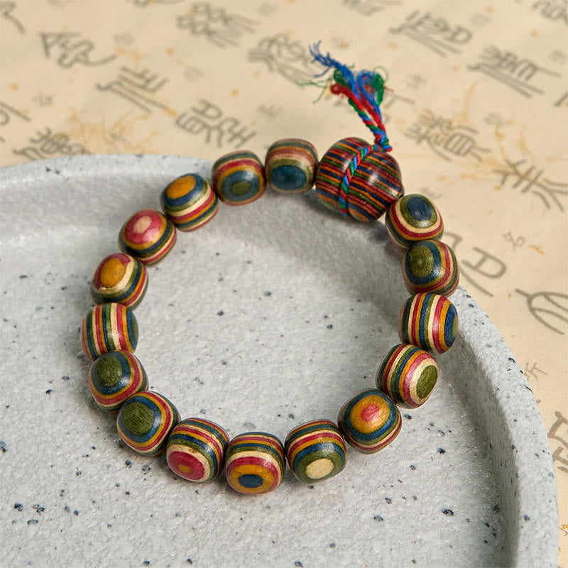 Fortune Jewel Colorful Rainbow Eucalyptus Gourd Positive Bracelet