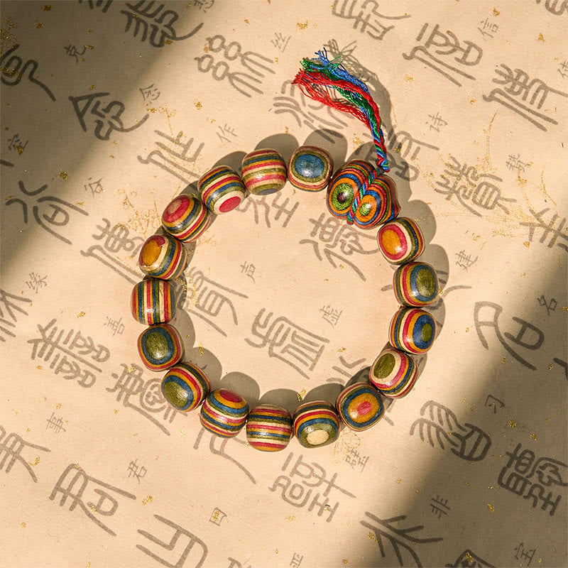Fortune Jewel Colorful Rainbow Eucalyptus Gourd Positive Bracelet Fortune Jewel