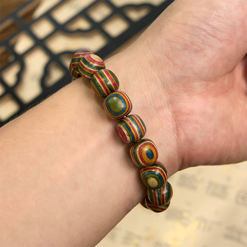 Fortune Jewel Colorful Rainbow Eucalyptus Gourd Positive Bracelet