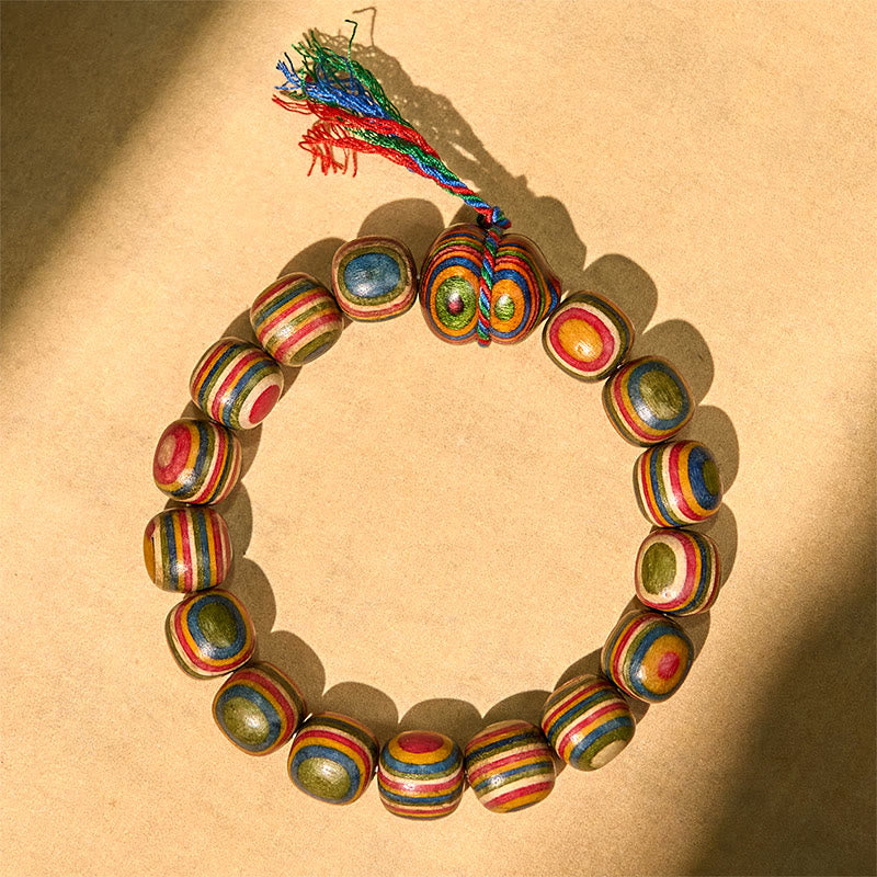 Fortune Jewel Colorful Rainbow Eucalyptus Gourd Positive Bracelet Fortune Jewel
