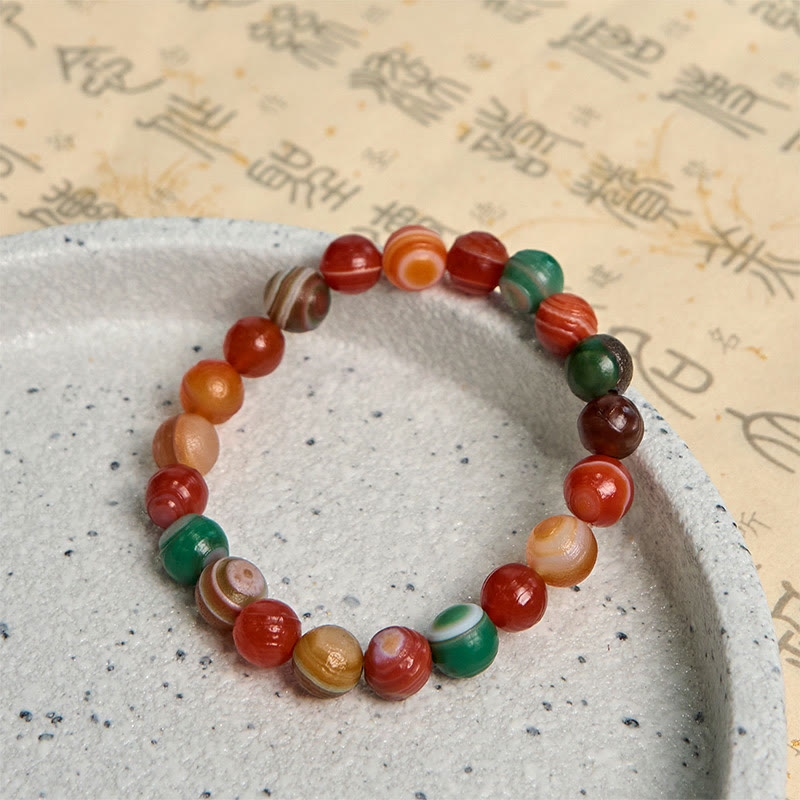 Fortune Jewel Natural Alashan Agate Confidence Bracelet