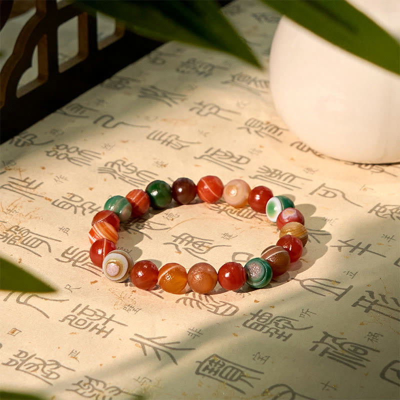 Fortune Jewel Natural Alashan Agate Confidence Bracelet