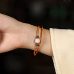 Fortune Jewel Ultra-fine Olive Pit Lotus Inner Strength Double Circle Bracelet Fortune Jewel