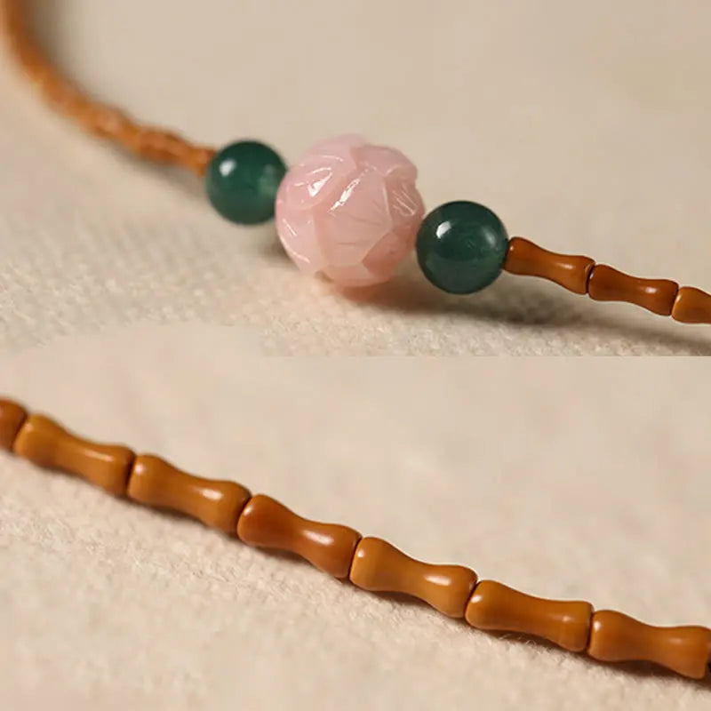 Fortune Jewel Ultra-fine Olive Pit Lotus Inner Strength Double Circle Bracelet Fortune Jewel