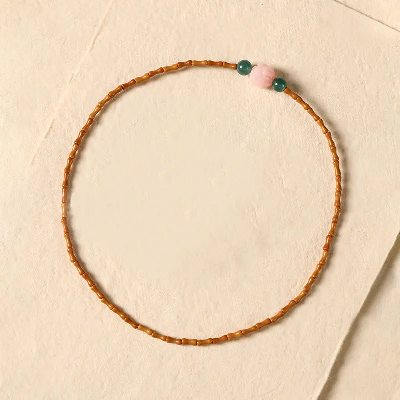 Fortune Jewel Ultra-fine Olive Pit Lotus Inner Strength Double Circle Bracelet Fortune Jewel