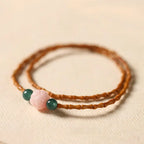 Fortune Jewel Ultra-fine Olive Pit Lotus Inner Strength Double Circle Bracelet Fortune Jewel
