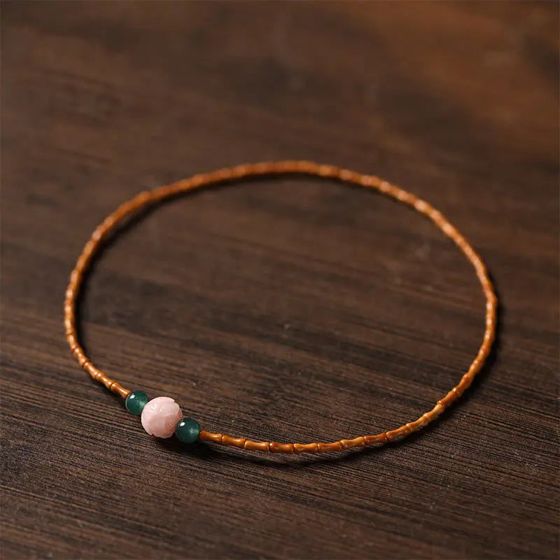Fortune Jewel Ultra-fine Olive Pit Lotus Inner Strength Double Circle Bracelet Fortune Jewel