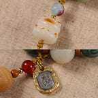 Fortune Jewel Gradient Bodhi Seed Om Mani Padme Hum Carved Zakiram Peace Bracelet Fortune Jewel