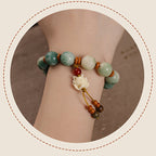 Fortune Jewel Gradient Bodhi Seed Om Mani Padme Hum Carved Zakiram Peace Bracelet Fortune Jewel