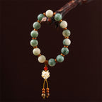 Fortune Jewel Gradient Bodhi Seed Om Mani Padme Hum Carved Zakiram Peace Bracelet Fortune Jewel