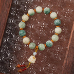 Fortune Jewel Gradient Bodhi Seed Om Mani Padme Hum Carved Zakiram Peace Bracelet Fortune Jewel