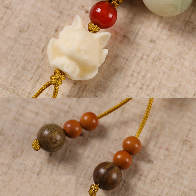 Fortune Jewel Gradient Bodhi Seed Om Mani Padme Hum Carved Zakiram Peace Bracelet Fortune Jewel