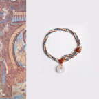 Fortune Jewel Natural Hetian Jade Peace Buckle Protection Colored Rope Braided Bracelet Fortune Jewel