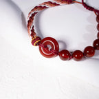 Fortune Jewel Natural Red Agate Peace Buckle Logical Thinking Red Rope Bracelet Fortune Jewel