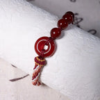Fortune Jewel Natural Red Agate Peace Buckle Logical Thinking Red Rope Bracelet Fortune Jewel