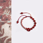 Fortune Jewel Natural Red Agate Peace Buckle Logical Thinking Red Rope Bracelet Fortune Jewel