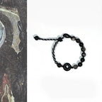 Fortune Jewel Natural Black Obsidian Peace Buckle Purification Black Rope Bracelet Fortune Jewel