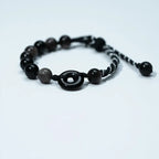 Fortune Jewel Natural Black Obsidian Peace Buckle Purification Black Rope Bracelet Fortune Jewel