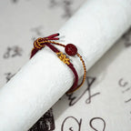 Fortune Jewel Peach Blossom Knot Cinnabar Beads Eight-strand Braid Blessing Bracelet Fortune Jewel