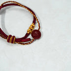 Fortune Jewel Peach Blossom Knot Cinnabar Beads Eight-strand Braid Blessing Bracelet Fortune Jewel