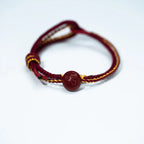 Fortune Jewel Peach Blossom Knot Cinnabar Beads Eight-strand Braid Blessing Bracelet Fortune Jewel
