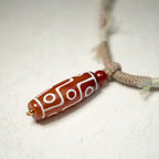 Fortune Jewel Natural Red Agate Nine-eye Dzi Bead Power Rope Bracelet Fortune Jewel