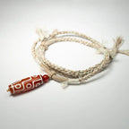 Fortune Jewel Natural Red Agate Nine-eye Dzi Bead Power Rope Bracelet Fortune Jewel