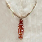 Fortune Jewel Natural Red Agate Nine-eye Dzi Bead Power Rope Bracelet Fortune Jewel