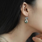 Fortune Jewel Lotus Round Bead Copper Enlightenment Earrings Fortune Jewel