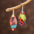 Fortune Jewel Natural Emperor Stone Water Drop Leaf Shape Happiness Earrings Fortune Jewel