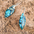 Fortune Jewel Natural Emperor Stone Water Drop Leaf Shape Happiness Earrings Fortune Jewel